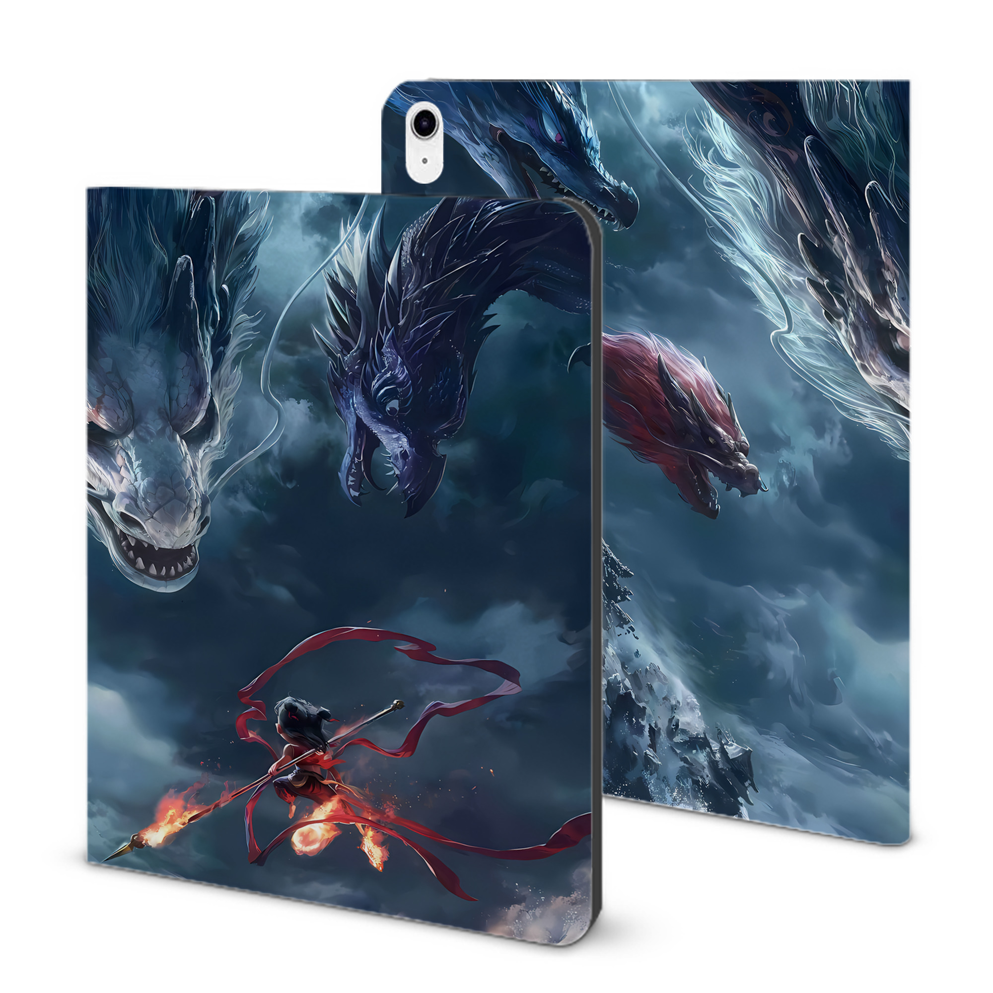 （画像用） Ne Zha 2 ナタ 魔童の大暴れ IPad ケース ブック型 PUレザー TPU 耐衝撃 軽量 薄型 ペン収納なし 全面保護 IPad 各モデル対応